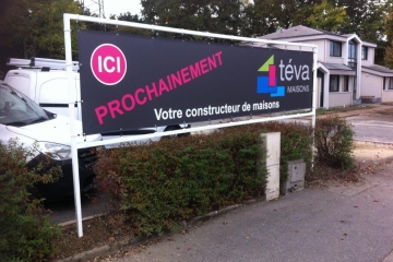 bache pvc imprimée avec cadre acier soudé laqué orvault